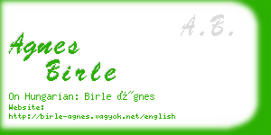 agnes birle business card